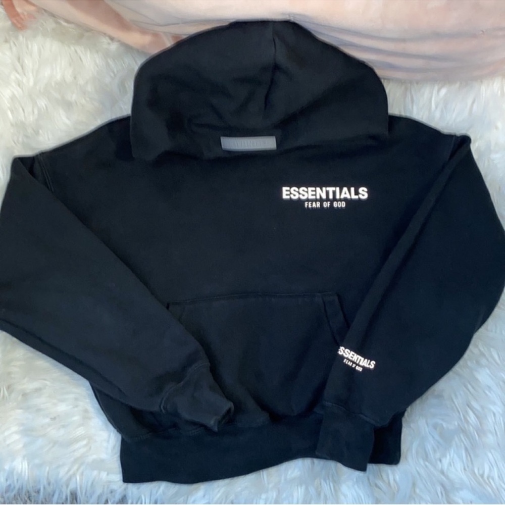 FEAR OF GOD ESSENTIALS Blackw/Gray logo hoodie
Sz:6-7(small) youth - Picture 6 of 10